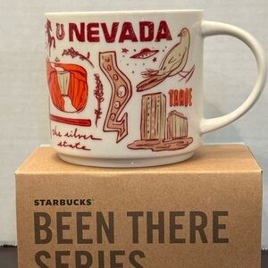 Starbucks Nevada Mug with Red and Tan Illustrations